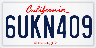 CA license plate 6UKN409