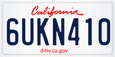 CA license plate 6UKN410