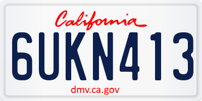 CA license plate 6UKN413
