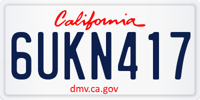 CA license plate 6UKN417