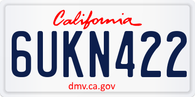 CA license plate 6UKN422