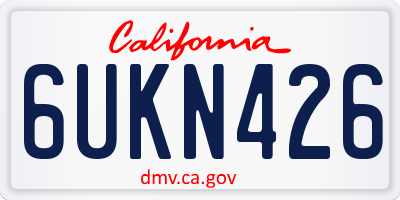 CA license plate 6UKN426