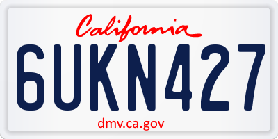 CA license plate 6UKN427