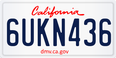 CA license plate 6UKN436