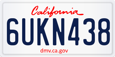 CA license plate 6UKN438