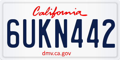 CA license plate 6UKN442
