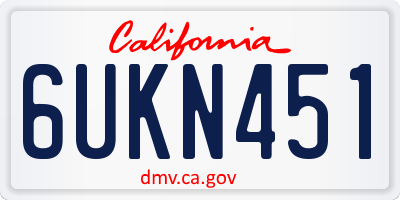 CA license plate 6UKN451