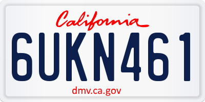 CA license plate 6UKN461