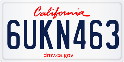 CA license plate 6UKN463
