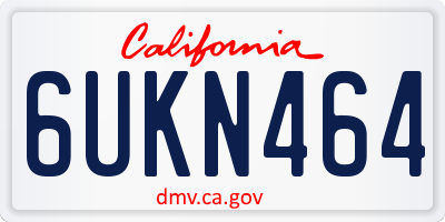 CA license plate 6UKN464