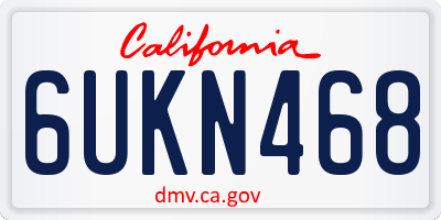 CA license plate 6UKN468