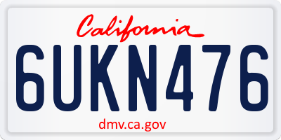 CA license plate 6UKN476