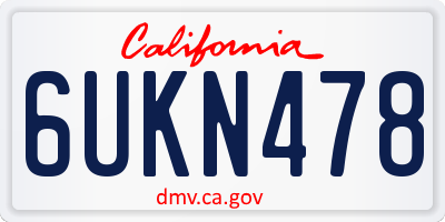 CA license plate 6UKN478