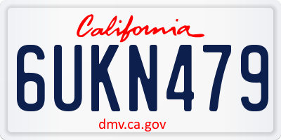CA license plate 6UKN479