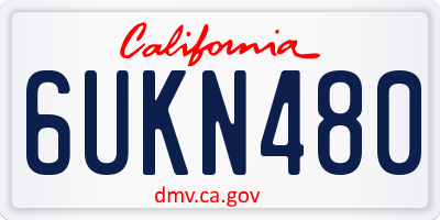 CA license plate 6UKN480