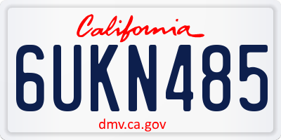 CA license plate 6UKN485