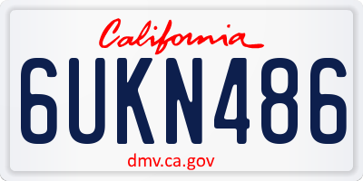 CA license plate 6UKN486