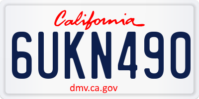 CA license plate 6UKN490