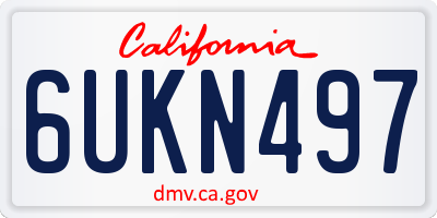 CA license plate 6UKN497