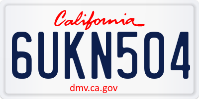 CA license plate 6UKN504