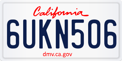 CA license plate 6UKN506