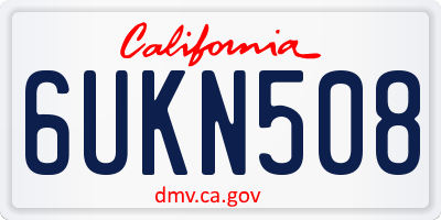 CA license plate 6UKN508