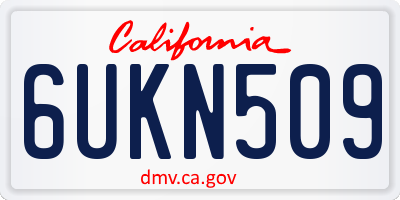 CA license plate 6UKN509