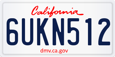CA license plate 6UKN512