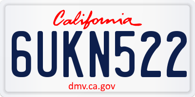 CA license plate 6UKN522