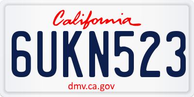 CA license plate 6UKN523