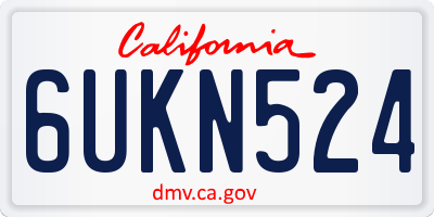 CA license plate 6UKN524