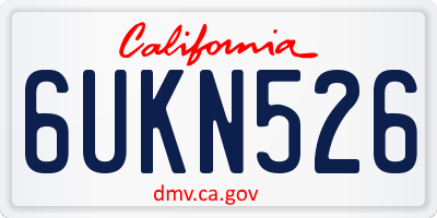 CA license plate 6UKN526