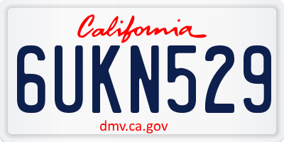 CA license plate 6UKN529