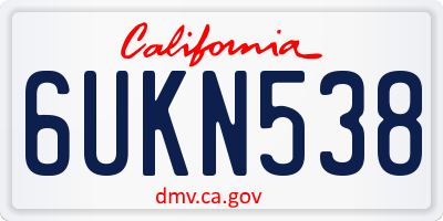 CA license plate 6UKN538