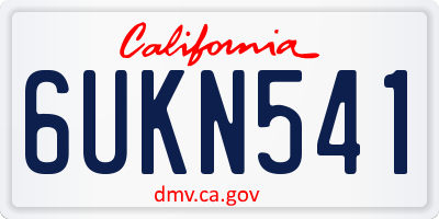 CA license plate 6UKN541