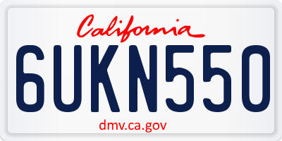 CA license plate 6UKN550
