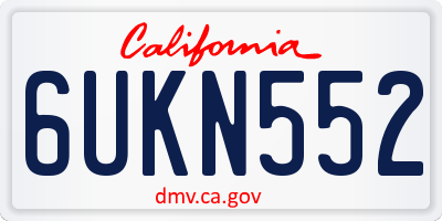 CA license plate 6UKN552