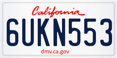 CA license plate 6UKN553
