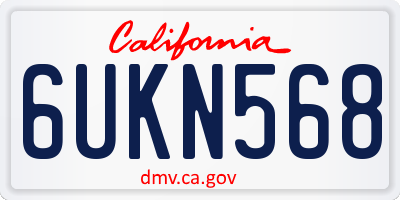 CA license plate 6UKN568