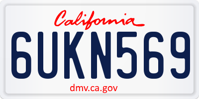 CA license plate 6UKN569