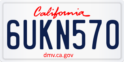 CA license plate 6UKN570
