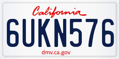 CA license plate 6UKN576