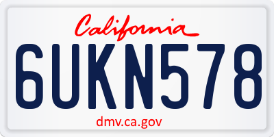 CA license plate 6UKN578
