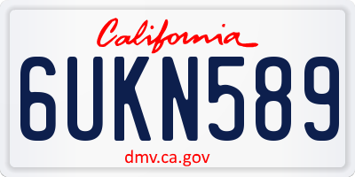 CA license plate 6UKN589