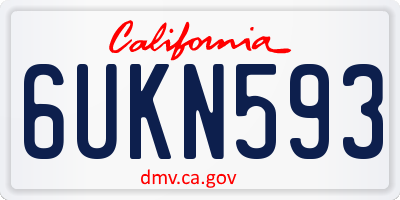 CA license plate 6UKN593