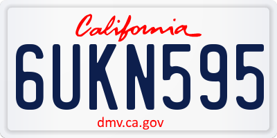 CA license plate 6UKN595