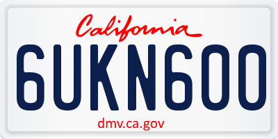 CA license plate 6UKN600