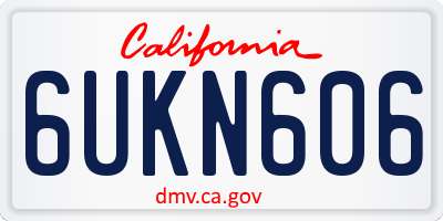 CA license plate 6UKN606