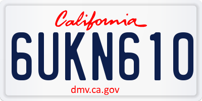 CA license plate 6UKN610