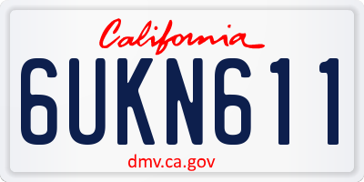CA license plate 6UKN611